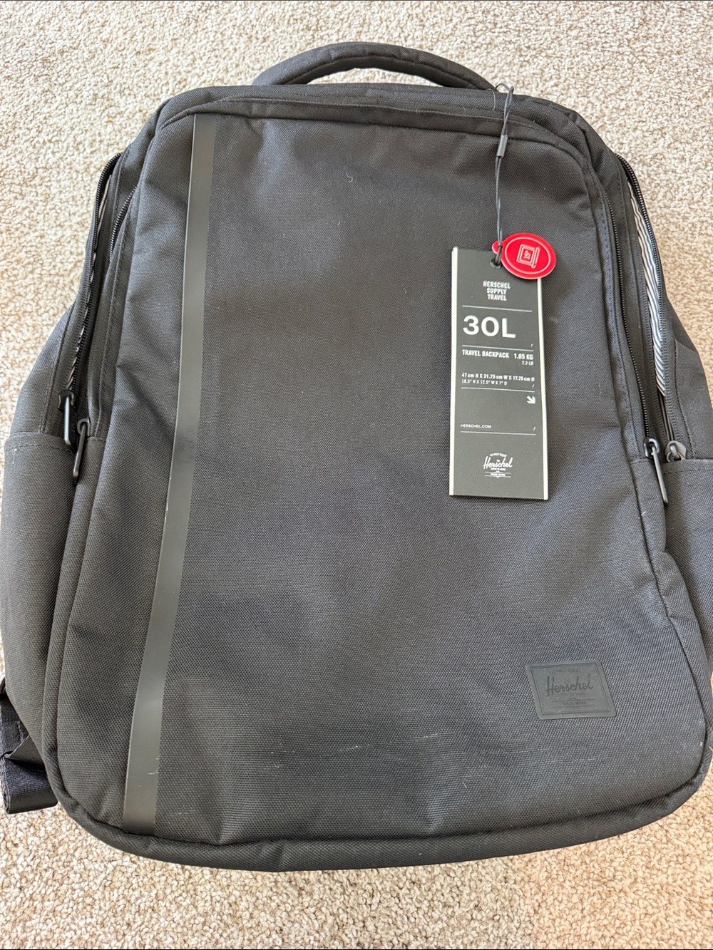 Herschel Supply Company Black 30L Travel & Laptop Backpack